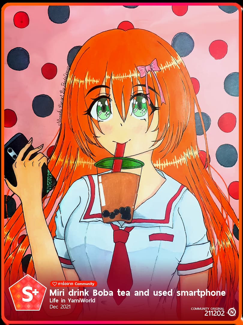 Miri drink Boba tea and used smartphone - Life in YamiWorld 2021 [Ended]